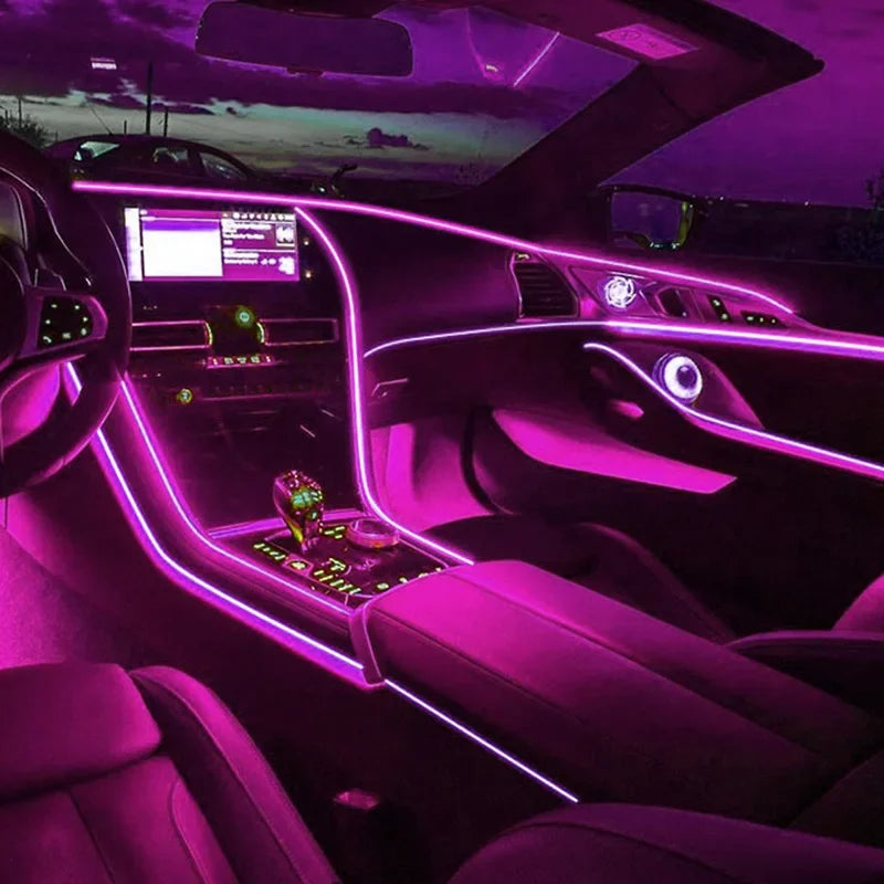 Car Interior LED Ambient Light Strip – USB Flexible EL Light