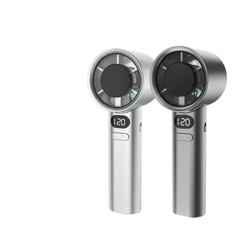 Mini Handheld Fan – Quiet, 4-Speed, Portable with Power Display