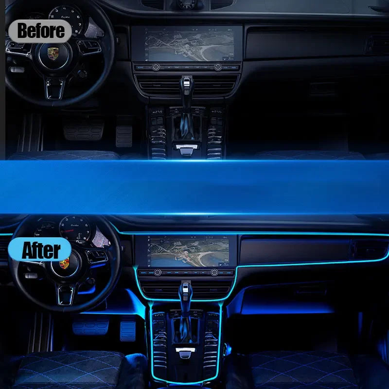 Car Interior LED Ambient Light Strip – USB Flexible EL Light