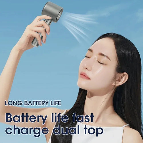 Mini Handheld Fan – Quiet, 4-Speed, Portable with Power Display