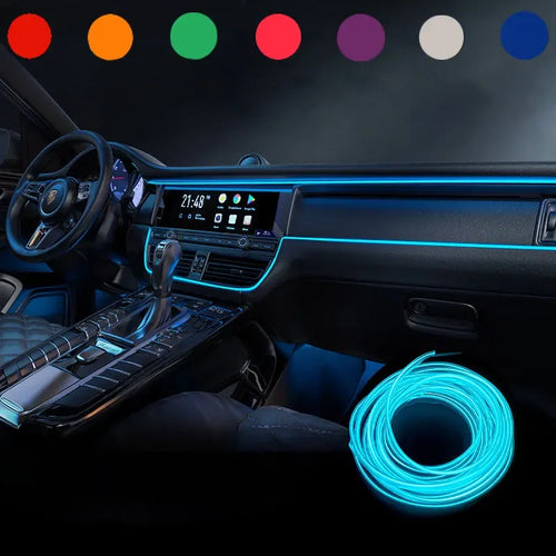 Car Interior LED Ambient Light Strip – USB Flexible EL Light