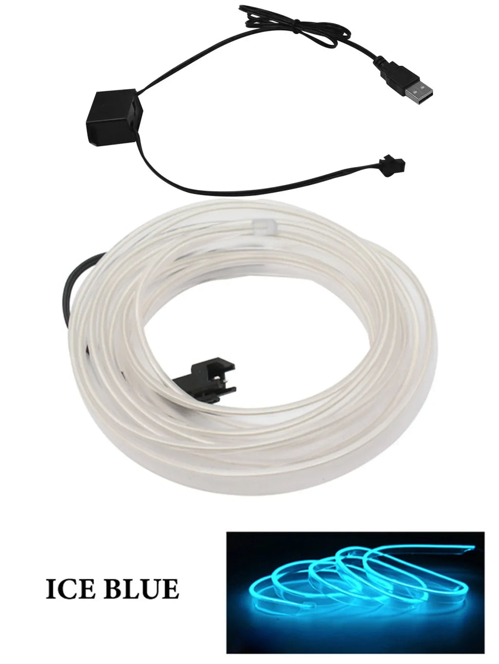 Car Interior LED Ambient Light Strip – USB Flexible EL Light