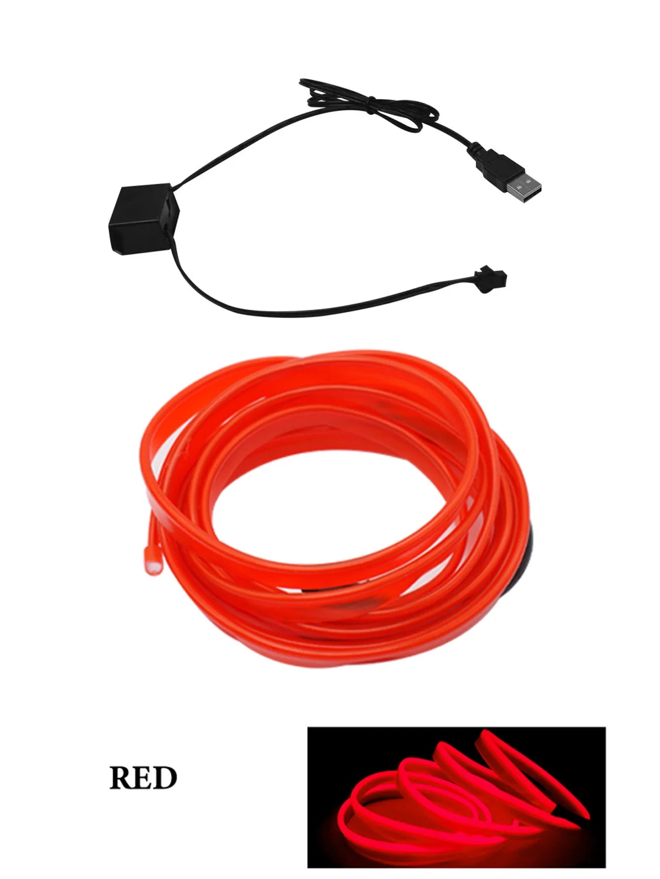 Car Interior LED Ambient Light Strip – USB Flexible EL Light