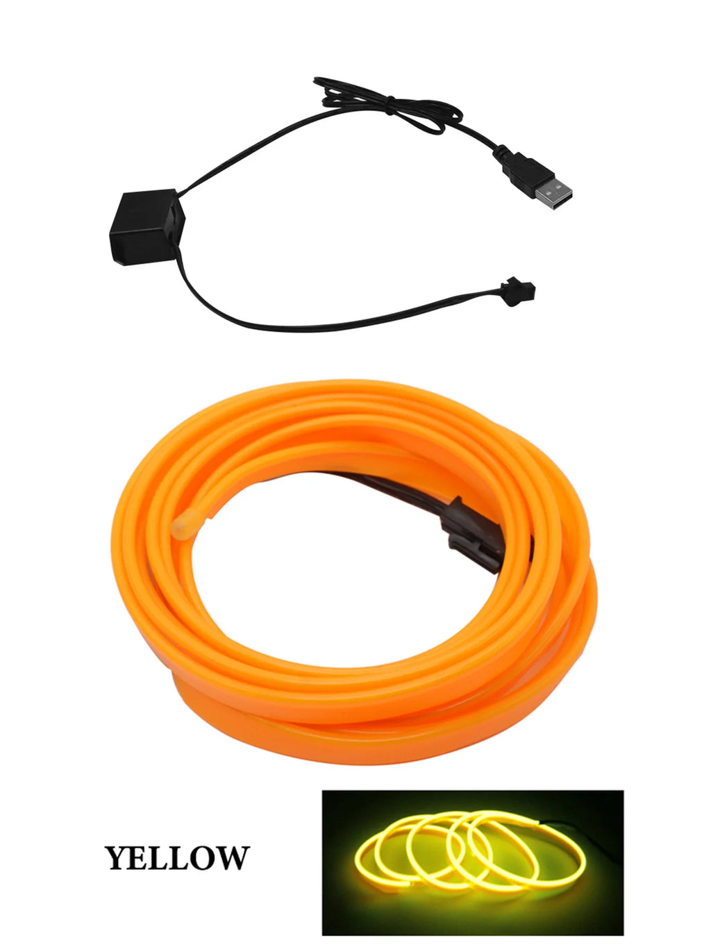 Car Interior LED Ambient Light Strip – USB Flexible EL Light