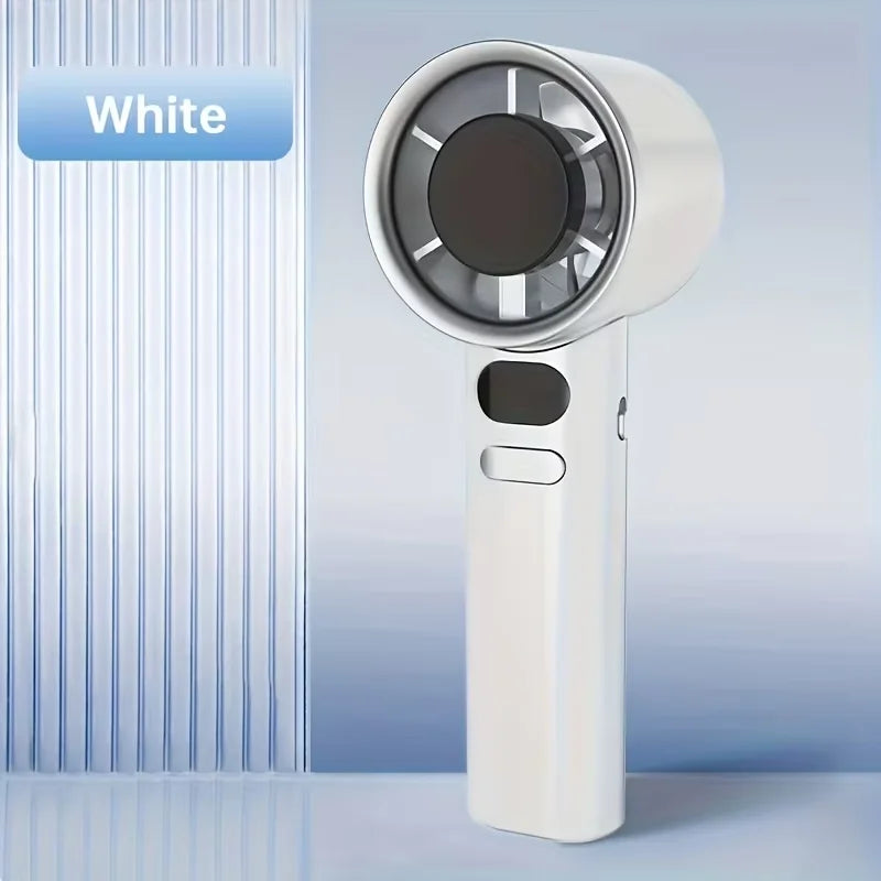 Mini Handheld Fan – Quiet, 4-Speed, Portable with Power Display