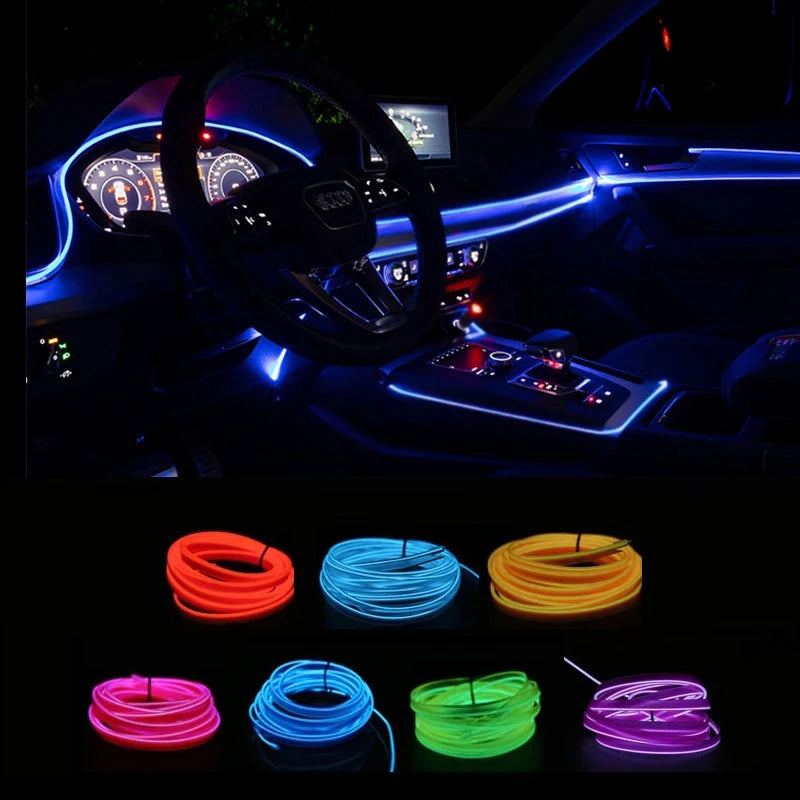 Car Interior LED Ambient Light Strip – USB Flexible EL Light