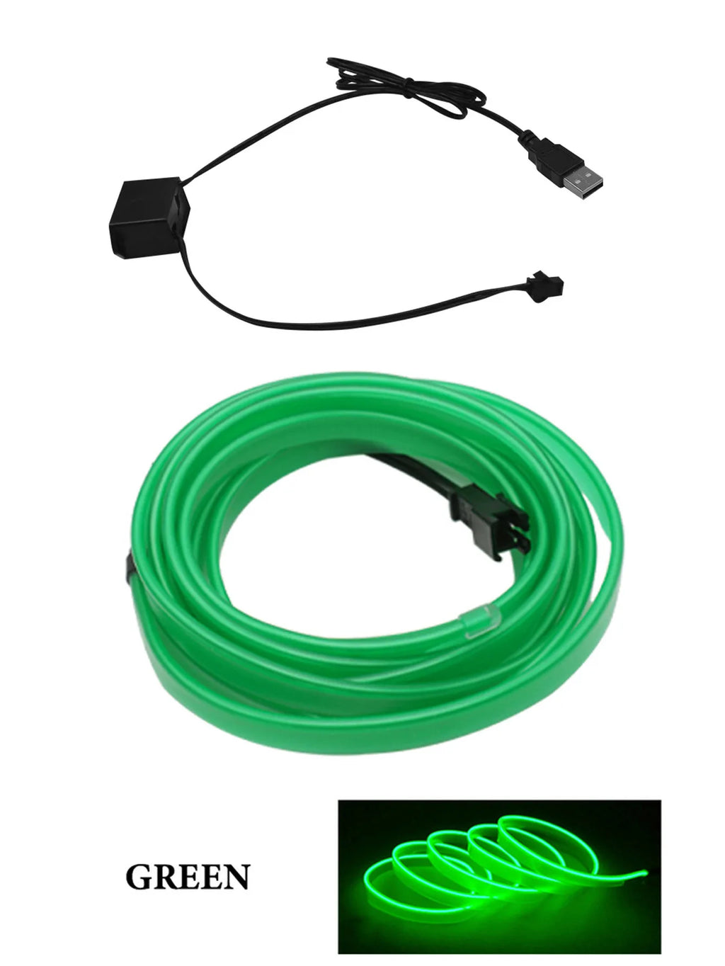 Car Interior LED Ambient Light Strip – USB Flexible EL Light