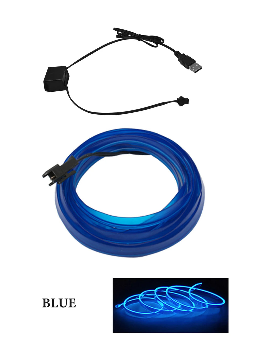 Car Interior LED Ambient Light Strip – USB Flexible EL Light